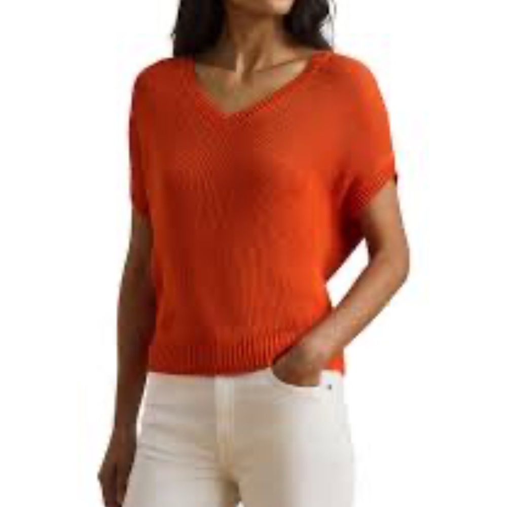 NWT Ralph Lauren Orange‎ V-Neck Sweater
